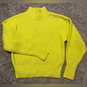 Anthropologie Neon Yellow Turtleneck Sweater Women’s Size XS